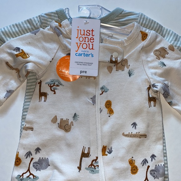 COPY - NWT  Carter’s  Boys  preemie Jungle sleeper W/ built in anti-scratch 2 p… - Picture 5 of 11